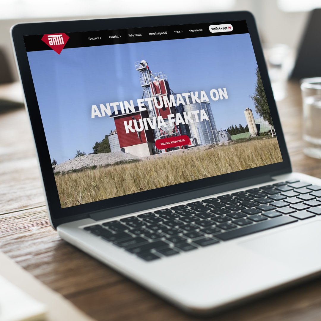 Tietokoneruudulla Antin kotisivu